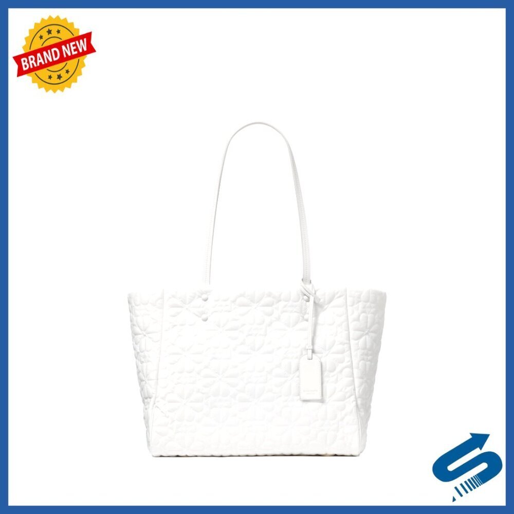 Quilted Fabric Medium Tote Chic Classic Elegant Minimal Preppy Handbag